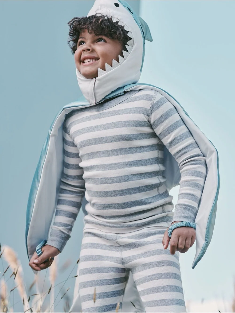 Two sets of Hanna Andersson Grey Striped Kids Pajamas, size 10 and 12. New!